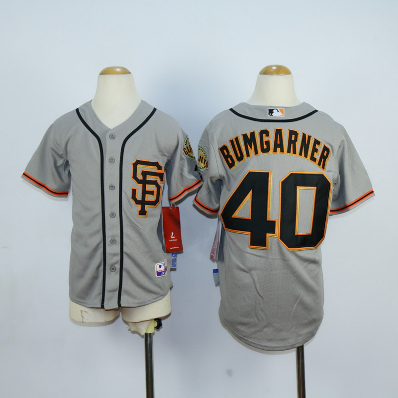 Youth San Francisco Giants #40 Bumgarner Grey MLB Jerseys->->Youth Jersey